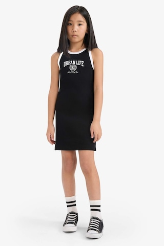 Defacto Kız Çocuk Baskılı Fitilli Kaşkorse Kolsuz Elbise B4491a825smbk27 Siyah