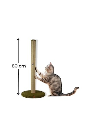 80 Cm Tırmalama Tahtası Silindir Taban Uzun Catnipli Tırmalama Tahtası Yeşil