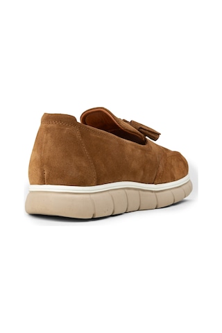 Deery Erkek Hakiki Süet Taba Rengi Püsküllü Loafer - 02048mtbae01