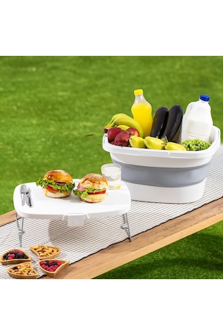 Porsima 07-1304 Katlanır Piknik Sepeti Masalı 21 L Beyaz