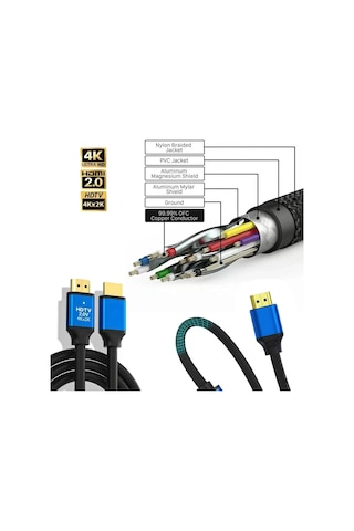 Hdmi Kablo 2.0v Hdtv 4k 60hz 5mt Poke Pk-6853