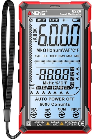 Weichuang01 622b Dokunmatik Ekran Multimetre Akıllı Yanma Önleyici Weichuang01 Led Işıklı Yüksek Hassasiyetli Multimetre
