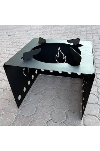 Metal Kare Taşınabilir Mangal