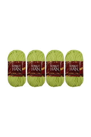 Kürkçü Han Boni %100 Akrilik Örgü İpi 35g 59m 4 Lü Paket Açık Yeş