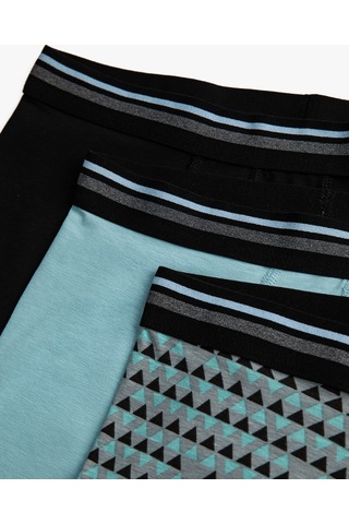 Koton 3'Lü Boxer Seti Geometrik Desenli Beli Lastikli Siyah Desenli 3Slm90020Mk 3Slm90020Mk9D9