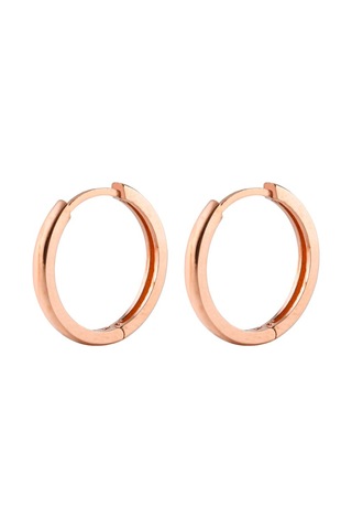 Taşsız Rose Gold Halka Gümüş Kadın Küpe N11.91585