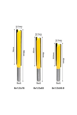 Aubyhe Ahşap İşleme Makinaları İçin Uzun Kılıflı İki Yollu Dilimleme Bıçağı - Ahşap Freze Ucu 8x1/2x63