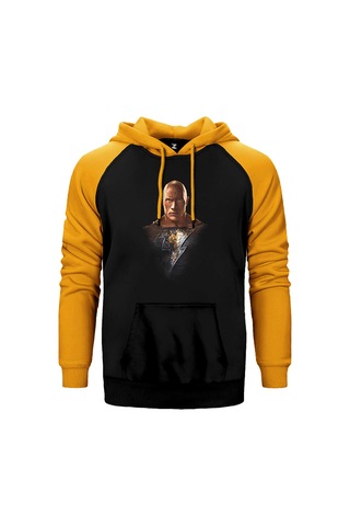 Black Adam Character Gri Renk Reglan Kol Sweatshirt / Hoodie
