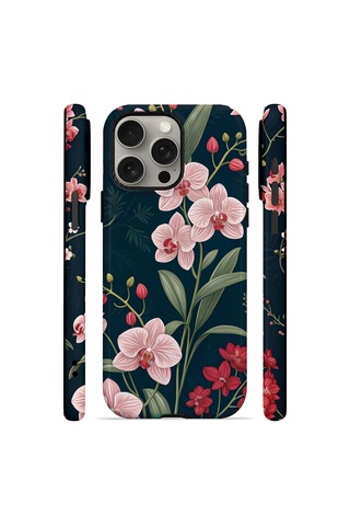 Velvoria Valestra Gece Orkide Apple iPhone Uyumlu 15 Pro Darbe Korumalı Kılıf Valestra Select - Gece Orkide
