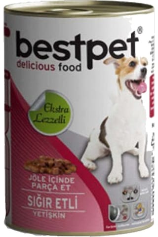 Bestpet With Beef Jöle İçinde Parça Sığır Etli Konserve Yetişkin Köpek Maması 415 G