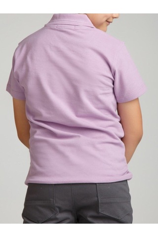 Nacar Store Erkek Çocuk Polo Yaka Kısa Kol Okul T-shirt Lila