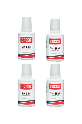 Sıvı Silici Daksil 4 Adet Cassa 18 Ml Fırçalı Sıvı Düzeltici Daksil Yazı Düzeltici Okul Ofis Büro Fırça Uçlu Daksil