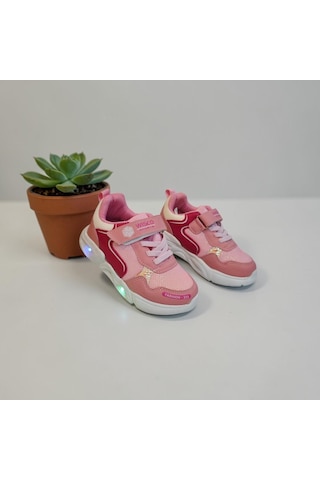 Wisco 018p Pembe Cırtlı Işıklı Kız Çocuk Spor Ayakkabı Pembe