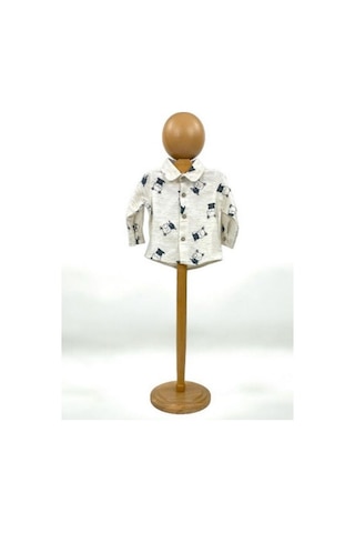 Erkek Bebek 4 Lü Pantolon Askılı Gömlek Papyonlu Takım-14129 Krem