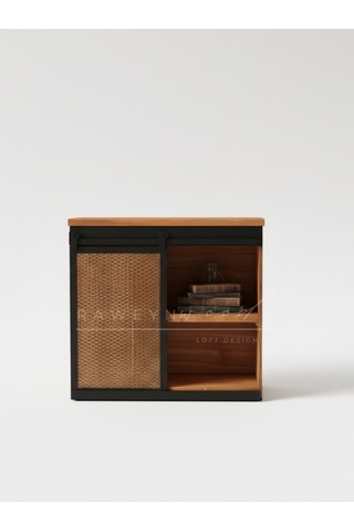 Raweyn Genus Doğal Ahşap Sürgülü Konsol 110cm Açık Ceviz