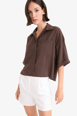 Defacto Loose Fit Modal Kısa Kollu Gömlek F9331ax25aubn192 Kahve