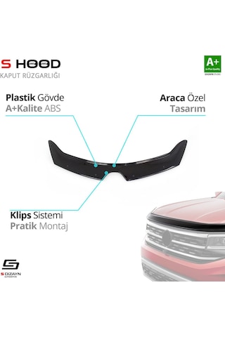 S-dizayn Renault Clio 4 Abs Plastik Kaput Rüzgarlığı 2012-2020 A+kalite
