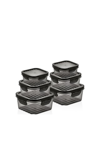 Jasper JPR-0113 Saklama Kabı Plastik Seti Antrasit 1400 ML + 800 ML + 400 ML