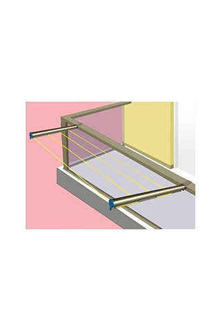 Katar Bronz Balkon Kurutma Askısı Kare Korkuluk 60x25 Çok Renkli