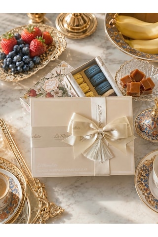 La Marmelato El Yapımı Fransız Makaronu 24'lü 4 Lezzetli Premium Hediye Kutusu Seti No 1
