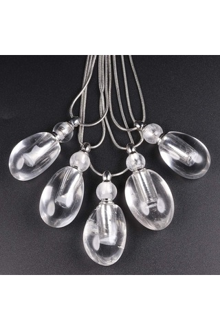 Uçucu Yağ Difüzör Aromaterapi Taş Kolye Kolye, Kadınlar Ve Erkekler İçin İyileştirici Kristal Noktası Taşlı Kolye