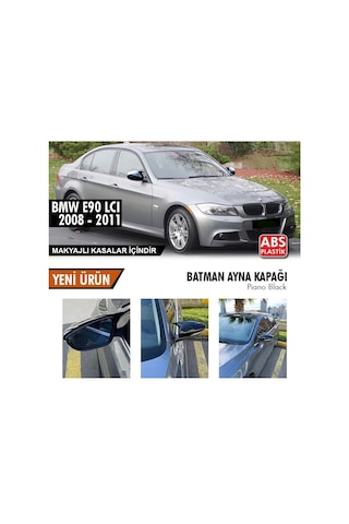 Otoçizgi Bmw E90 Yarasa Ayna Kapağı Batman Piano Black Parlak Siyah Otoçizgi