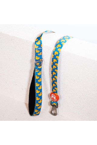 Ducks Leash Kedi Köpek Sevk & Gezdirme Kayışı Köpek Uzatma Tasması-1,5cm Petrol Mavi