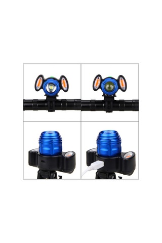 Xindoker Bisiklet Ön Lamba, Xml T6 Led, 4 Mod, Zoom Özelliği, Ipx6 Su Geçirmez, Şarj Edilebilir, Aluminyum Kasa, Siyah Siyah