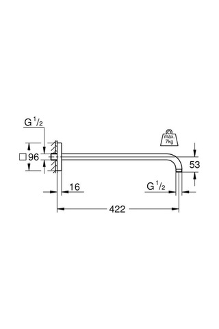 Grohe Rainshower Tepe Duşu Dirseği- 26145000 Krom
