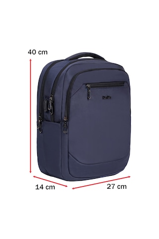 Dada 11 Günlük Okul Sırt Çantası 14 İnç Orta Boy Usb Type-c Su Geçirmez Oxford Kumaş Lacivert