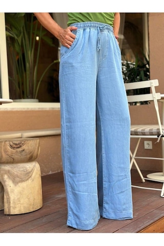 2418 Kadın İnce Yazlık Jeans Kot Denim Pantolon Mavi
