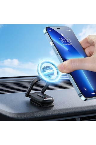 Go Des Gd-hd275 Magnetik M-safe Uyumlu 360 Dönebilen Düz Zemin Araç Telefon Tutucu Siyah