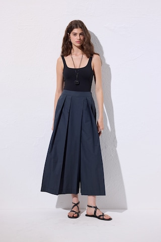 Geniş Pileli Pantolon Lacivert Lacivert