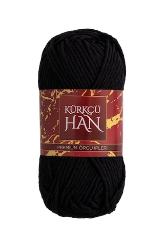 Kürkçü Han Cotton Comfort 100gr Pamuklu Makrome Punch Amigurumi Örgü İpi - Siyah