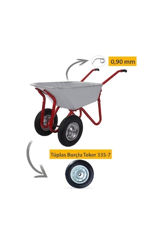 Kanat Plus Galvanizli Iki Teker Demonte El Arabası 0.90 Mm Sac