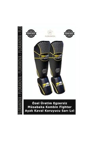 Özel Üretim Egzersiz Müsabaka Kombin Fighter Ayak Kaval Koruyucu Sarı Lxl