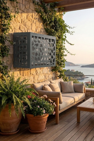 Klima Motoru/dış Ünite Gizleme/koruma Kafesi Xl 120x62x150 H Stone Antrasit