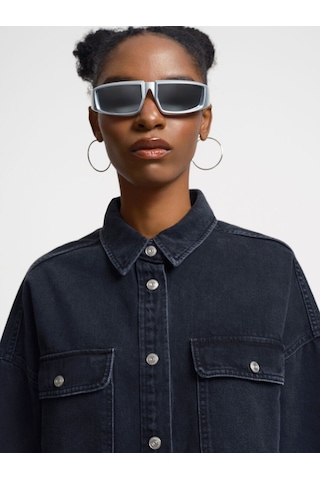 Comfort Fit Kadın Gömlek U.kol Denim