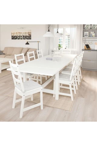 Ikea Beyaz Geniş Yemek Masası - Açılır Yemek Masası