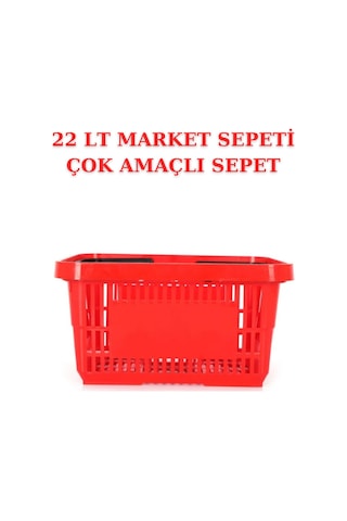22 Litre 10 Adet Market Sepeti, Alışveriş Sepeti, Saplı Market Se