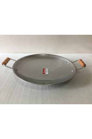 Kavurma Sacı - No:4 - 40 CM Orta Boy - Krom Çelik - Ahşap Kulplu