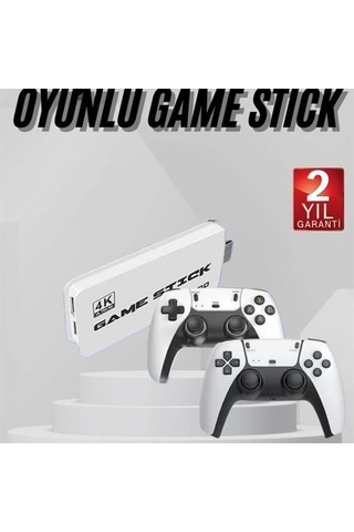 4k Hd Retro Game Stick Oyun Konsolu 2000 Oyun Ve 2.4g Kablosuz Çift Kol