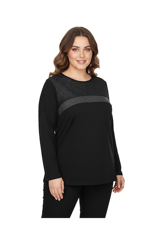 Wearon Kadın Siyah Sıfır Yaka Taşlı Bluz Bgl-st05153 Siyah
