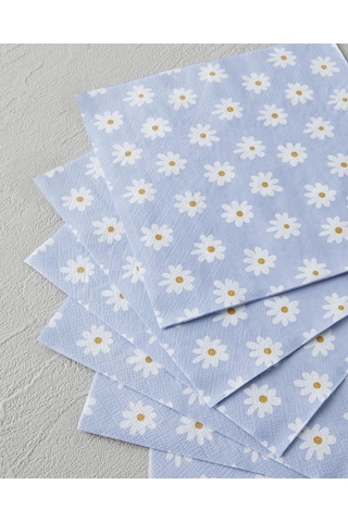 English Home Spring Daisies Kağıt 20'li Kağıt Peçete 33x33 Cm Mavi