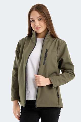 Slazenger Hıp Style Kadın Dik Yaka Fermuarlı Haki Mont & Kaban Haki