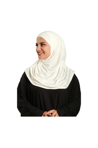 Hürrem Bone Krem Pratik Hazır Geçmeli Tesettür Eşarp Viskon Boneli Büyük Boy 1290bv 40 krem