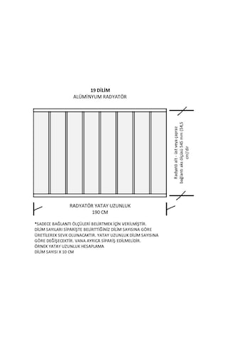 Alüminyum Panel Radyatör Ekol 600x1900 Ral 9010 Beyaz