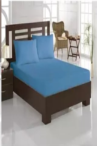 Mycey Mavi Lastikli Streç Battal Boy Havlu Çarşaf 180x200 Cm Mavi