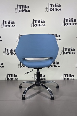 Monaco Çalışma Kesim Kuaför Koltuğu Yonca Sabit Krom Ayak Açık Mavi