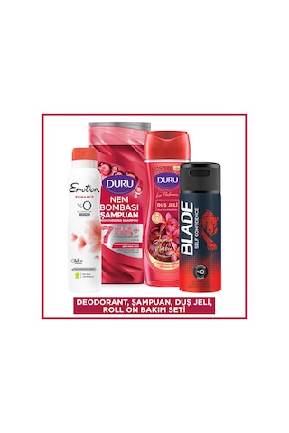 Duru Nem Bombası Dökülme Karşıtı Şampuan, Duş Jeli & Emotion Kadın - Erkek Deodorant Dökülen